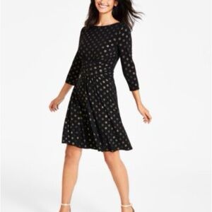 Chic Black and Gold Polka Dot Dress